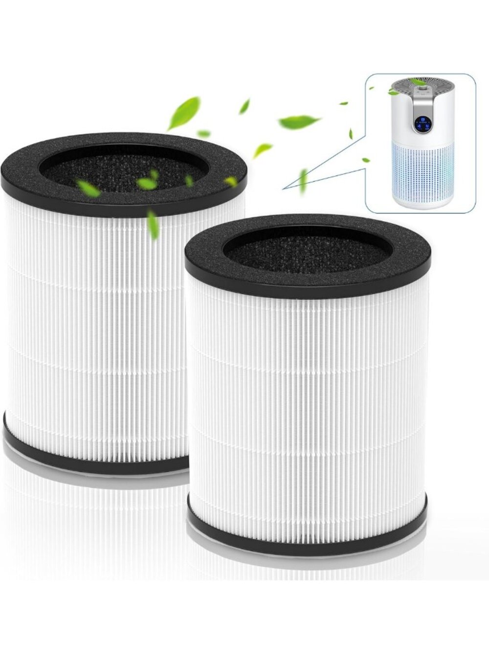 2-Pack Replacement Filters for Air Purifier - Compatible, High Efficiency, Clean